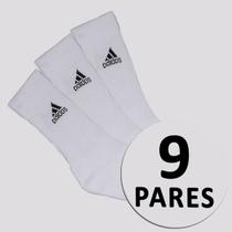 Kit Meia Adidas Cano Alto 9 Pares Preta e Branca