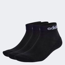 Kit Meia Adidas Cano Baixo Logo Linear c/ 3 Pares