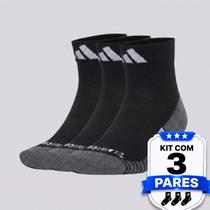 Kit Meia Adidas Cano Médio 3 Pares PRF C CC QRT Preta Kit Meia Adidas Cano Médio 3 Pares PRF C CC QRT Preta