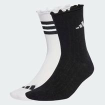 Kit Meia Adidas Glow 2 Pares Branca e Preta Kit Meia Adidas Glow 2 Pares Branca e Preta