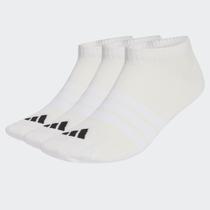 Kit Meia Adidas Invisível 3 Pares Branca e Preta