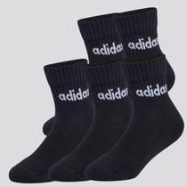 Kit Meia Adidas Linear ANK 5 Pares Juvenil Preta Kit Meia Adidas Linear ANK 5 Pares Juvenil Preta