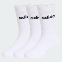Kit Meia Adidas Linear CRW 3 Pares Infantil Branca Kit Meia Adidas Linear CRW 3 Pares Infantil Branca