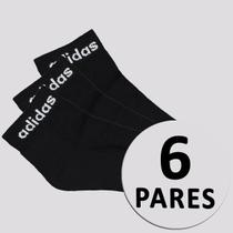 Kit Meia Adidas Logo Linear Ankle 6 Pares Preto