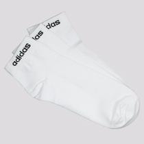 Kit Meia Adidas Logo Linear ESS 3 Pares Cano Médio Branca e Preta Kit Meia Adidas Logo Linear ESS 3 Pares Cano Médio Branca e Preta