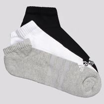 Kit Meia Adidas Spw Cano Baixo 3 Pares Branca Preta e Cinza Kit Meia Adidas Spw Cano Baixo 3 Pares Branca Preta e Cinza