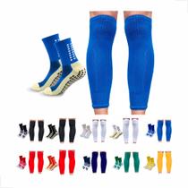 Kit Meia Antiderrapante Esportiva + Canelito Meiao Cortado 38 ao 43