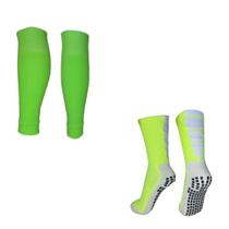 Kit Meia Antiderrapante Esportivo Com Canelito Compressão Meião Cortado Sem Pé