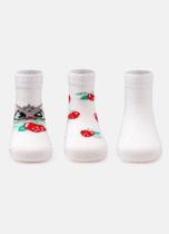 Kit Meia Bebê Menina e Menino 3 Pares Algodão Puket