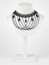 Kit Meia Calça Arrastão + Gargantilha Chocker Obsidian Cor:Preto Kit Meia Calça Arrastão + Gargantilha Chocker Obsidian Cor:Preto