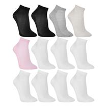 Kit Meia Cano Baixo Cia da Meia 12 Pares Feminina