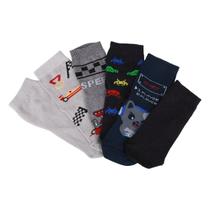 Kit Meia Cano Médio Infantil Cia Da Meia 6 Pares Menino Kit Meia Cano Médio Infantil Cia Da Meia 6 Pares Menino