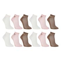 Kit Meia Cano Médio Puma Esportiva Feminina - 12 Pares