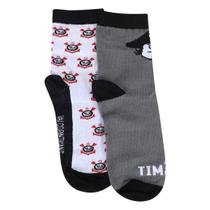 Kit Meia Corinthians Infantil Rikam C/ 2 Pares Kit Meia Corinthians Infantil Rikam C/ 2 Pares