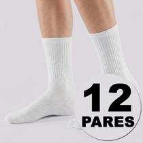 Kit Meia Dallf Cano Alto 12 pares Branca