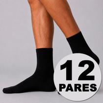 Kit Meia Dallf Cano Alto 12 pares Preta Kit Meia Dallf Cano Alto 12 pares Preta