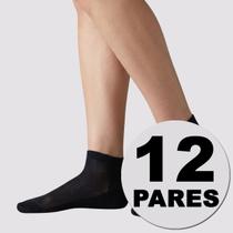 Kit Meia Dallf Cano Curto 12 pares Feminina Preta Kit Meia Dallf Cano Curto 12 pares Feminina Preta