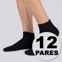 Kit Meia Dallf Cano Curto 12 pares Preta