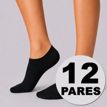 Kit Meia Dallf Invisível 12 pares Feminina Preta