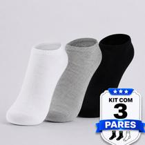 Kit Meia Dallf Sapatilha 3 pares Branca Cinza e Preta Kit Meia Dallf Sapatilha 3 pares Branca Cinza e Preta