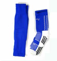 Kit Meia Esportiva Antiderrapante c/ meia cortada azl - Rhumy Kit Meia Esportiva Antiderrapante c/ meia cortada azl - Rhumy