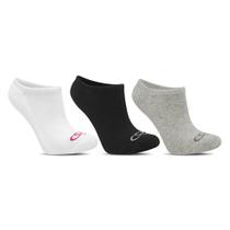 Kit Meia Feminina Adulto Invisivel Olympikus Branco E Preto 3 Pares