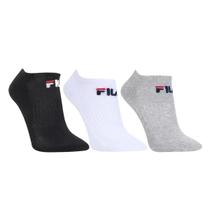 Kit Meia Fila Cano Curto Logo c/ 3 pares - Branco e Preto