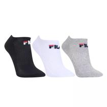 Kit Meia Fila Cano Curto Logo c/ 3 pares - Preto branco e me