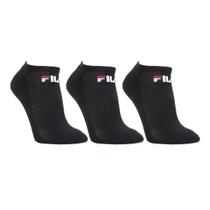 Kit Meia Fila Cano Curto Logo c/ 3 pares - Preto