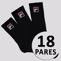 Kit Meia Fila Fbox 18 Pares Cano Alto Preto