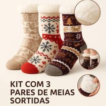 KIT Meia Grossa Térmica Lã Cano Alto Quentinha inverno Meia Térmica com Sola Antiderrapante Unissex Adulto Grossa Meia Lã Forrada Cano Alto Pelinho KIT Meia Grossa Térmica Lã Cano Alto Quentinha inverno Meia Térmica com Sola Antiderrapante Unissex Adulto Grossa Meia Lã Forrada Cano Alto Pelinho