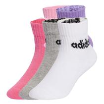 Kit Meia Infantil Adidas Cano Médio Com 5 Pares
