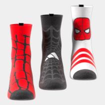 Kit Meia Infantil Adidas Homem-Aranha Com 3 Pares
