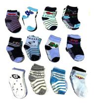 Kit Meia Infantil Bebê 12 Pares 12 a 24 Meses Coloridas