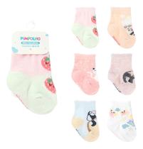 Kit Meia Infantil Bebê Menina com 6 Pares Tam. 00 ao 15 Pimpolho