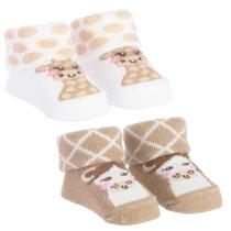Kit Meia Infantil Com 2 Pares Recém-Nascido Menina Baby Pimpolho Cor:VaquinhaTamanho:Recém Nascido
