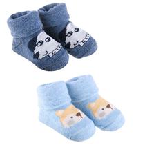 Kit Meia Infantil Com 2 Pares Recém-Nascido Menino Pimpolho