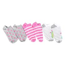 Kit Meia Infantil GAP Cano Baixo 3 Pares Estampada