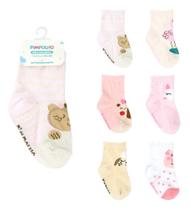 Kit Meia Infantil Menina Antiderrapante Com 6 Pares Tam. 21 ao 25 Pimpolho