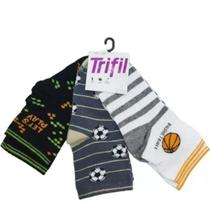 Kit Meia Infantil Menino 3 Pares Cano Médio Infantil Trifil T5008k