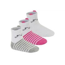Kit meia infantil molekinha cano médio 3 pares bebê criança
