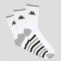 Kit Meia Kappa 3 Pares Comfort Cano Médio Branca Kit Meia Kappa 3 Pares Comfort Cano Médio Branca