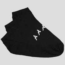 Kit Meia Kappa 3 Pares Sapatilha Preta Kit Meia Kappa 3 Pares Sapatilha Preta