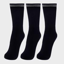 Kit Meia Lupo Sport Básica Cano Longo 3 Pares Preta