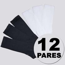 Kit Meia Lupo Sport Walk Cano Longo 12 Pares Preta e Branca Kit Meia Lupo Sport Walk Cano Longo 12 Pares Preta e Branca
