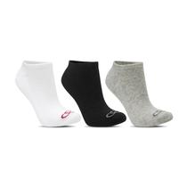 Kit Meia Olympikus Cano Curto C/ 3 Pares Feminino - Branco+Cinza+Preto