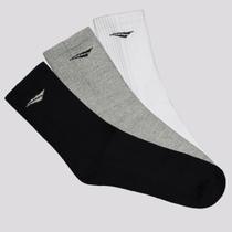 Kit Meia Penalty Esportiva 3 Pares Branca Preta e Cinza