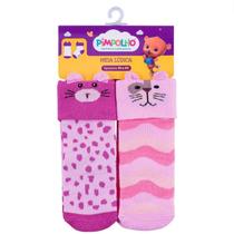 Kit meia pimpolho lúdica com 2 pares - tam. 16 a 20 - menina