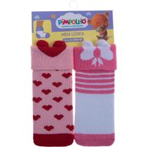 Kit meia pimpolho rn lúdica com 2 pares - tam. 00 a 15 - menina r.81942