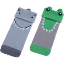 Kit meia pimpolho rn lúdica com 2 pares - tam. 00 a 15 - verde/cinza